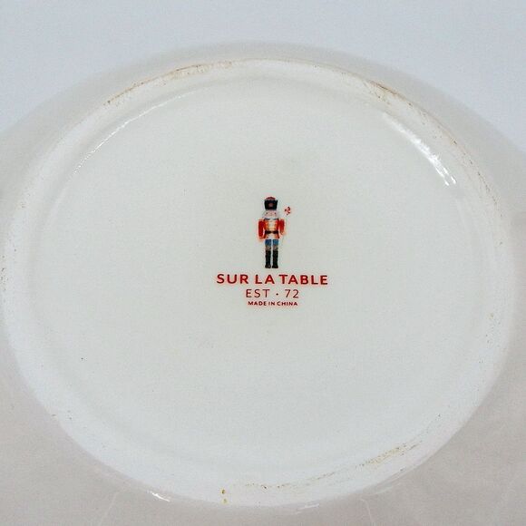 Sur La Table Nutcracker Pine Poinsetta Bow Serving Bowl 10-1/2 Inch - Picture 7 of 9